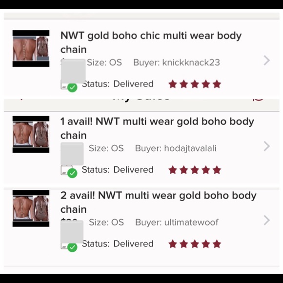 1 left! NWT gold boho body choker - Picture 3 of 4